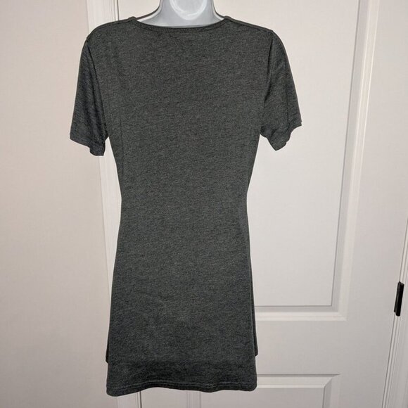 *3 FOR $9* Heather Green Short Sleeve Mini Tee T-shirt Dress Long Tunic Top - Picture 2 of 2